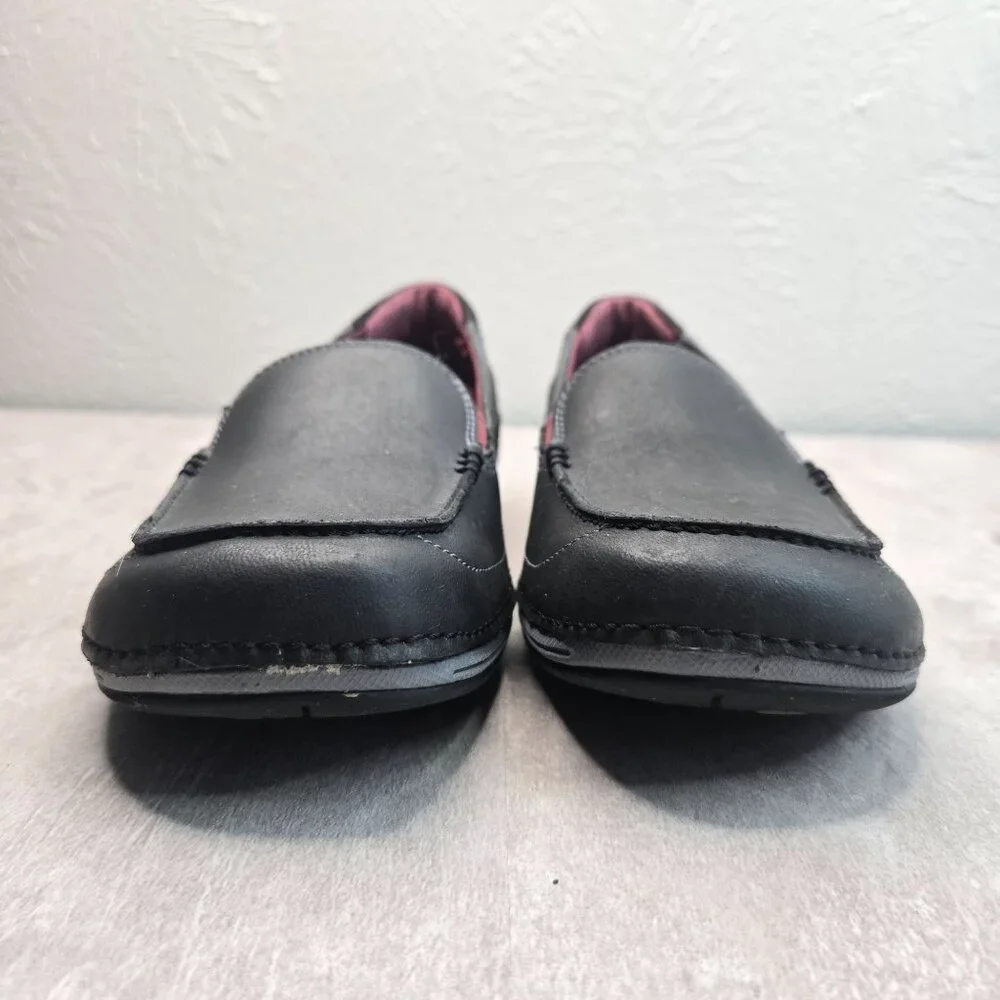 Merrell Square Toe Loafers Size 8 Leather Comfort Preppy Work Slip On Flat Shoes - Picture 3 of 10